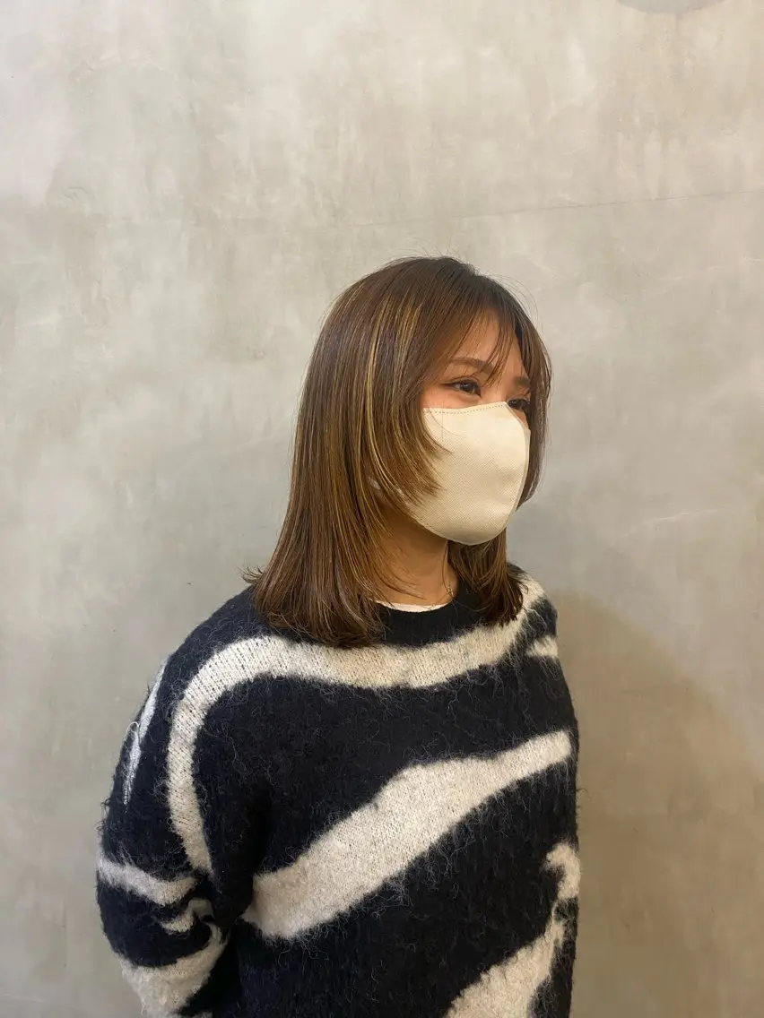 ミディアム 小顔カット 🌿リョウカのヘアスタイル