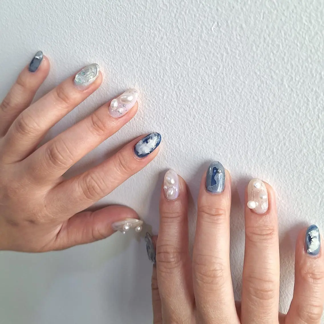 ネイル ジェルネイル 韓国ネイル ニュアンスネイル ワンホンネイル nailstudio eviz新宿店のネイルデザイン