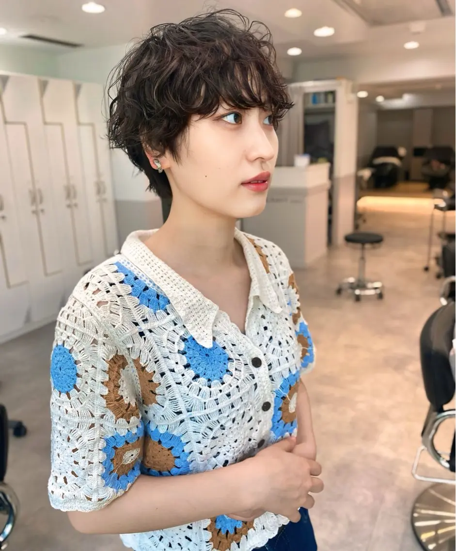 ショート カット パーマ 会田 渡夢のヘアスタイル