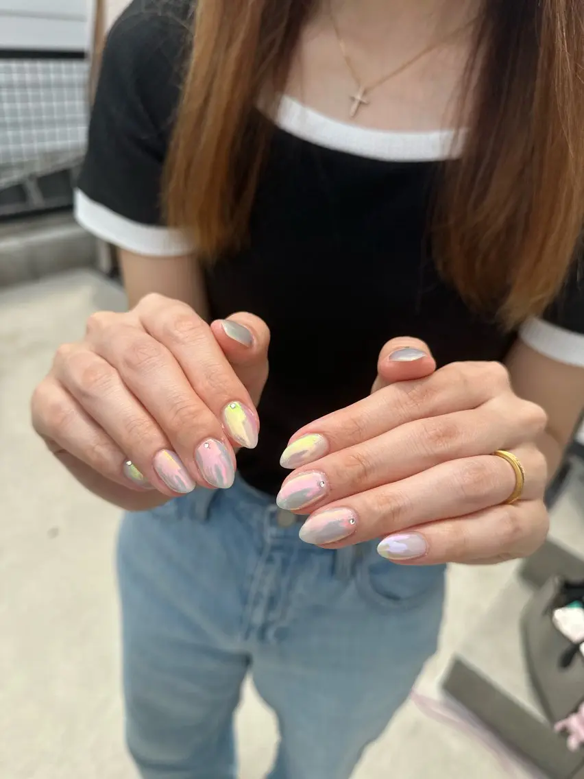 ネイル オーロラネイル マグネットネイル ハンドネイル megu_ kanoanailのネイルデザイン