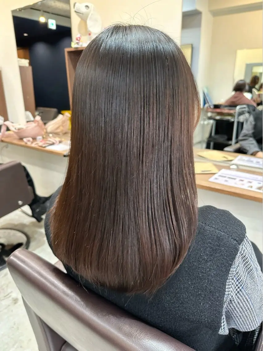 セミロング 縮毛矯正 縮毛矯正+モテカラー 🎀✨MIHOのヘアスタイル