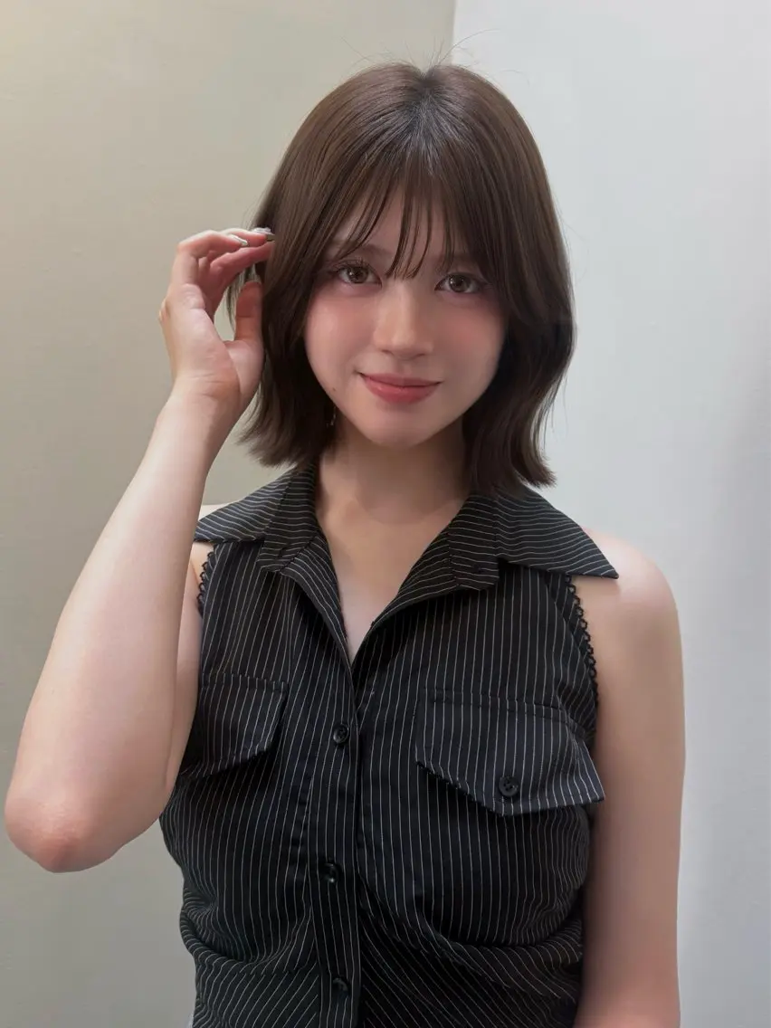 ミディアム ヘアカラー トリートメント 赤み・黄み消しカラー 🤍韓国ヘア アオイのヘアスタイル