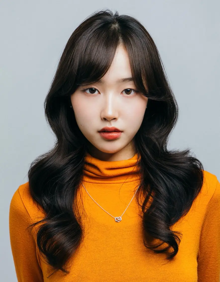 ロング カラー ブラウンカラー ダークブラウン ヨシンモリ 韓国風ヘア カット トリートメント YUTO 韓国美容師 레이어드컷,韓国ヘアのヘアスタイル