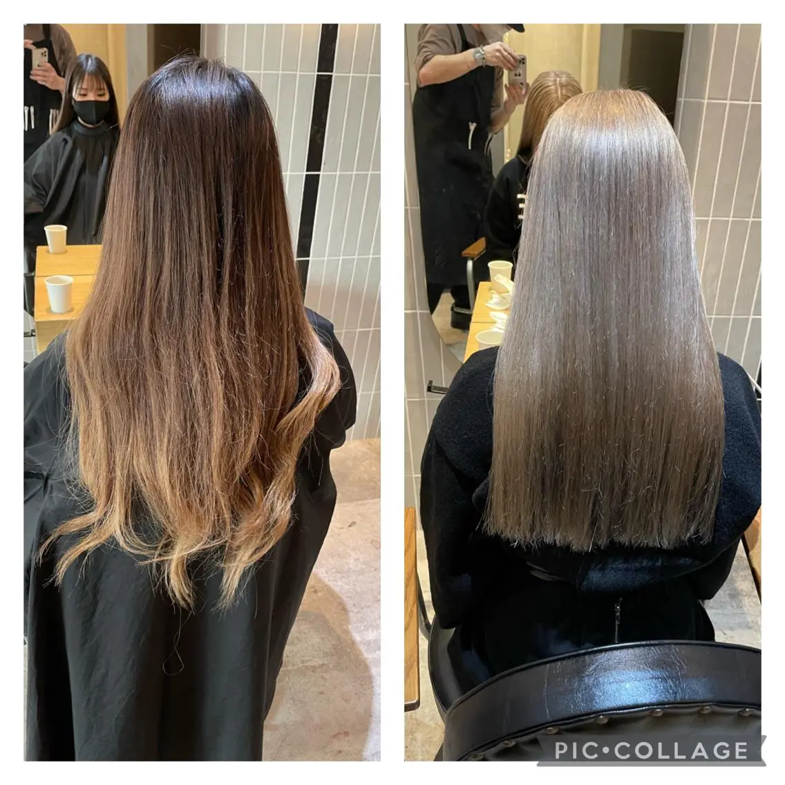 ロング 複雑履歴に対応ブリー チ無しダブルカラーのヘアスタイル