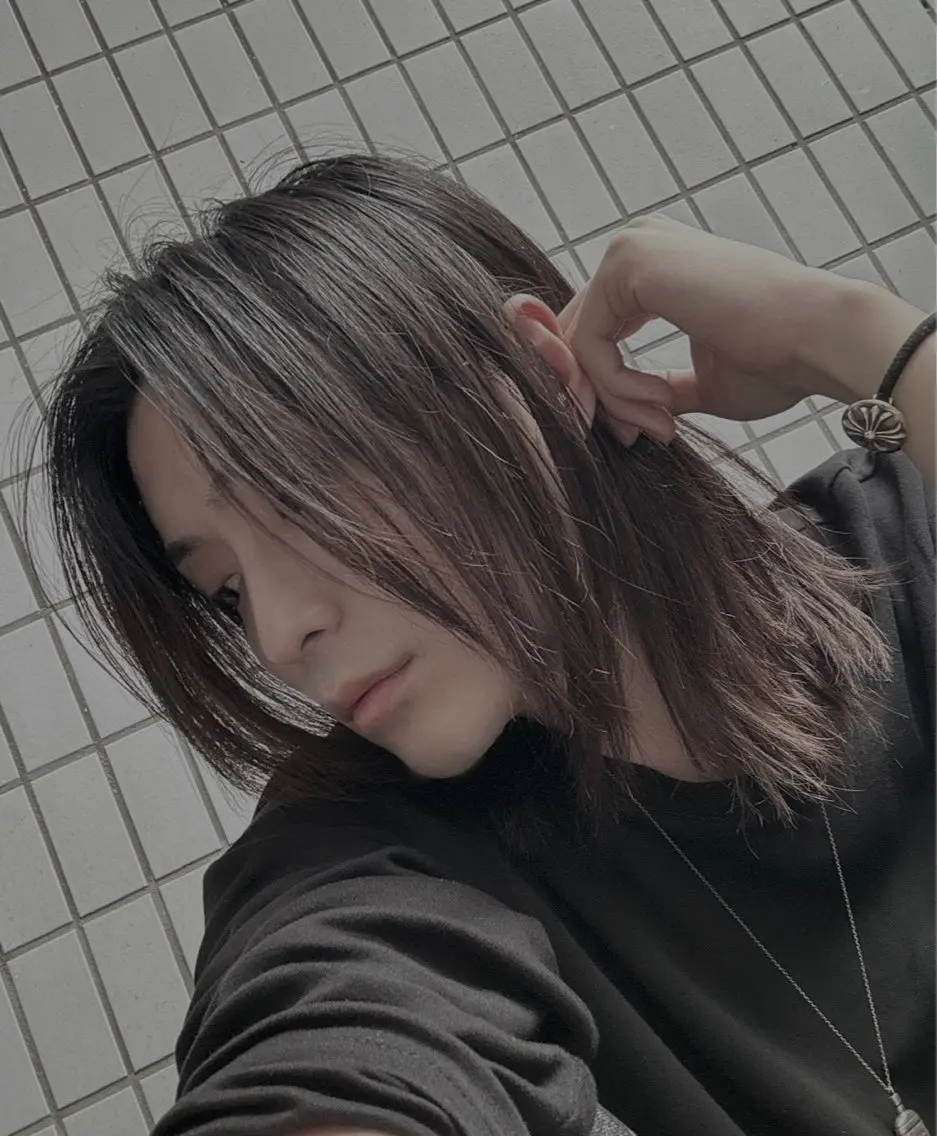 セミロング メンズ 縮毛矯正 カット 縮毛矯正 メンズカット特化🐺 メンズウルフ/置塩祥のヘアスタイル