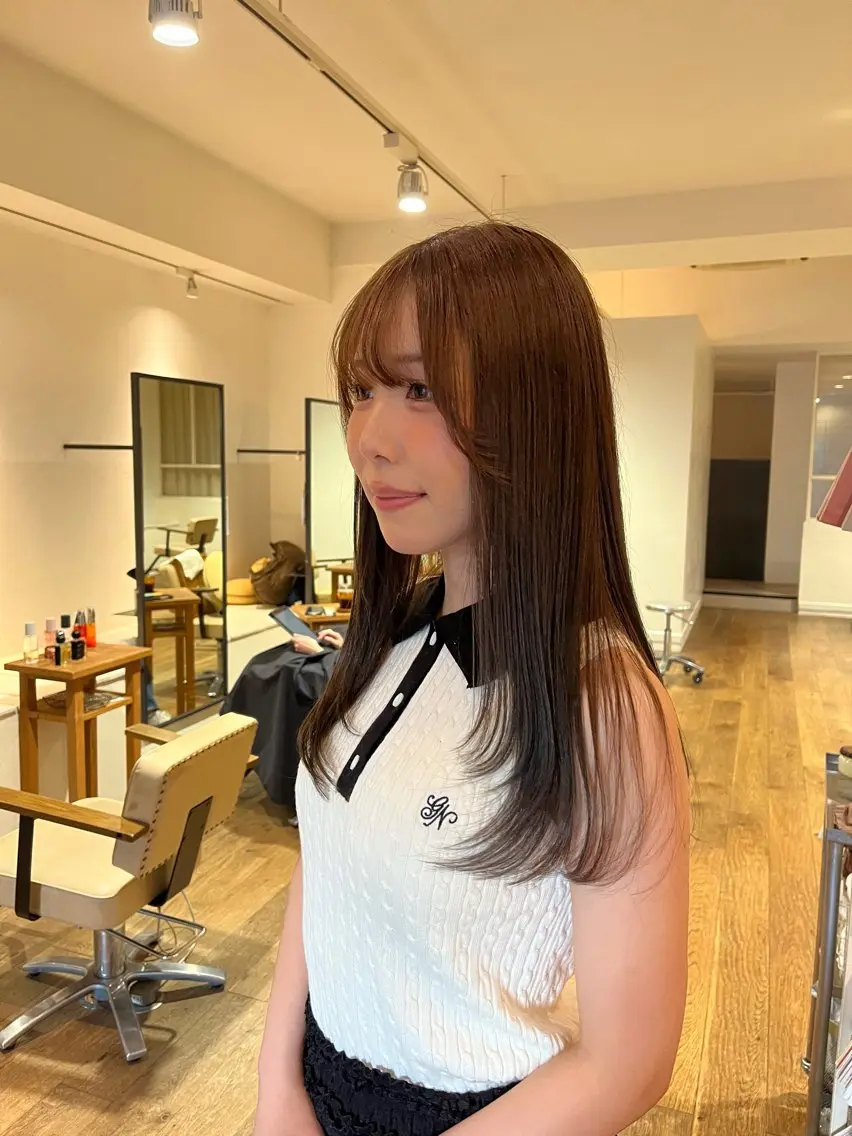 ミディアム カラー ベージュカラー ブリーチ ダブルカラー ブリーチなしカラー Hana /Knackのヘアスタイル