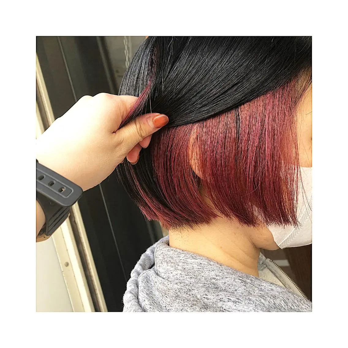 ショート カラー インナーカラー レッドカラー ◇おの あすか◇のヘアスタイル