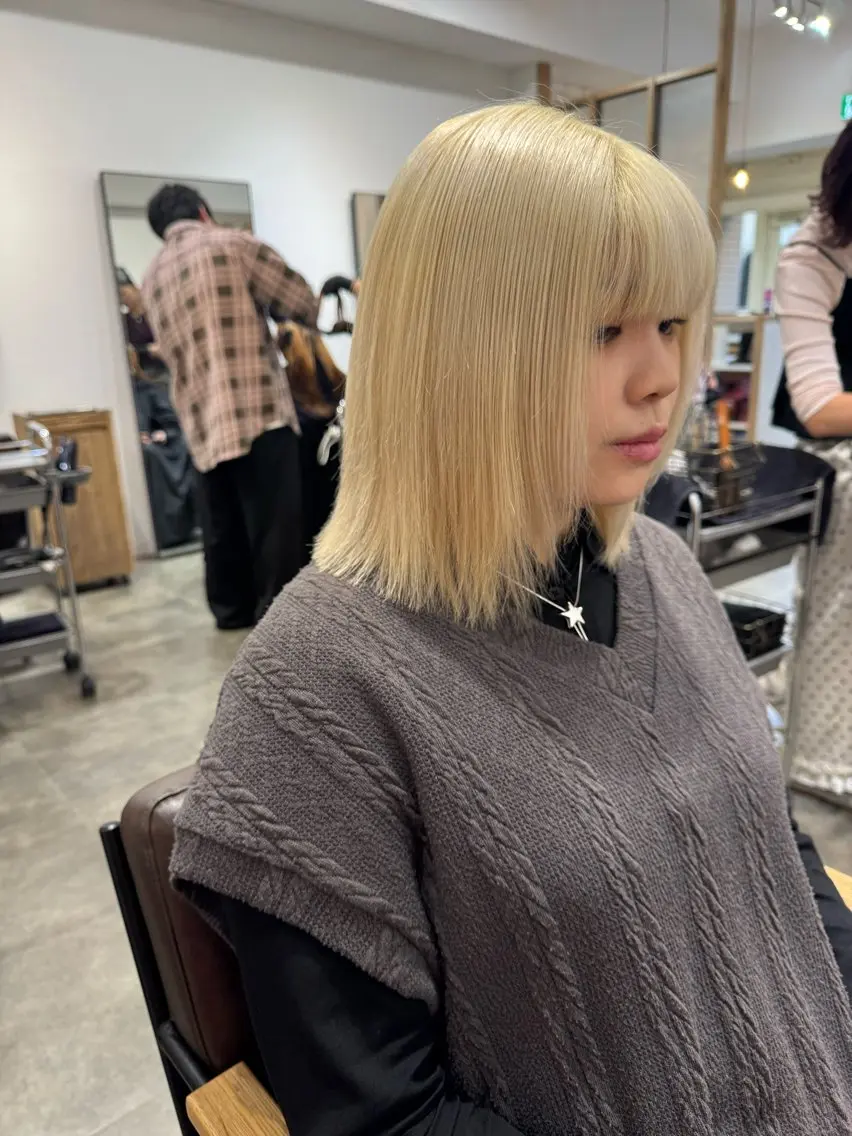 セミロング カラー カット ヘアカラー 阿部  ことみ /ヘアアレンジのヘアスタイル