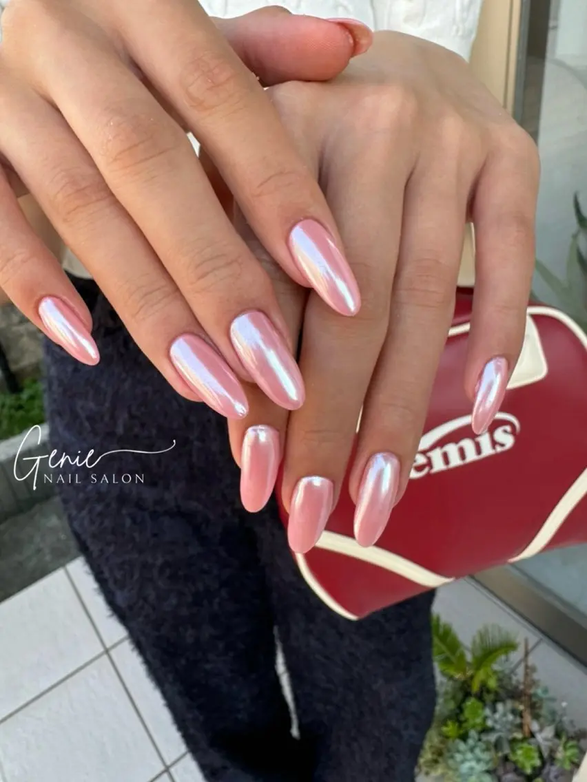 ネイル ミラーネイル ニュアンスネイル ハンドネイル Nail salon Genieのネイルデザイン