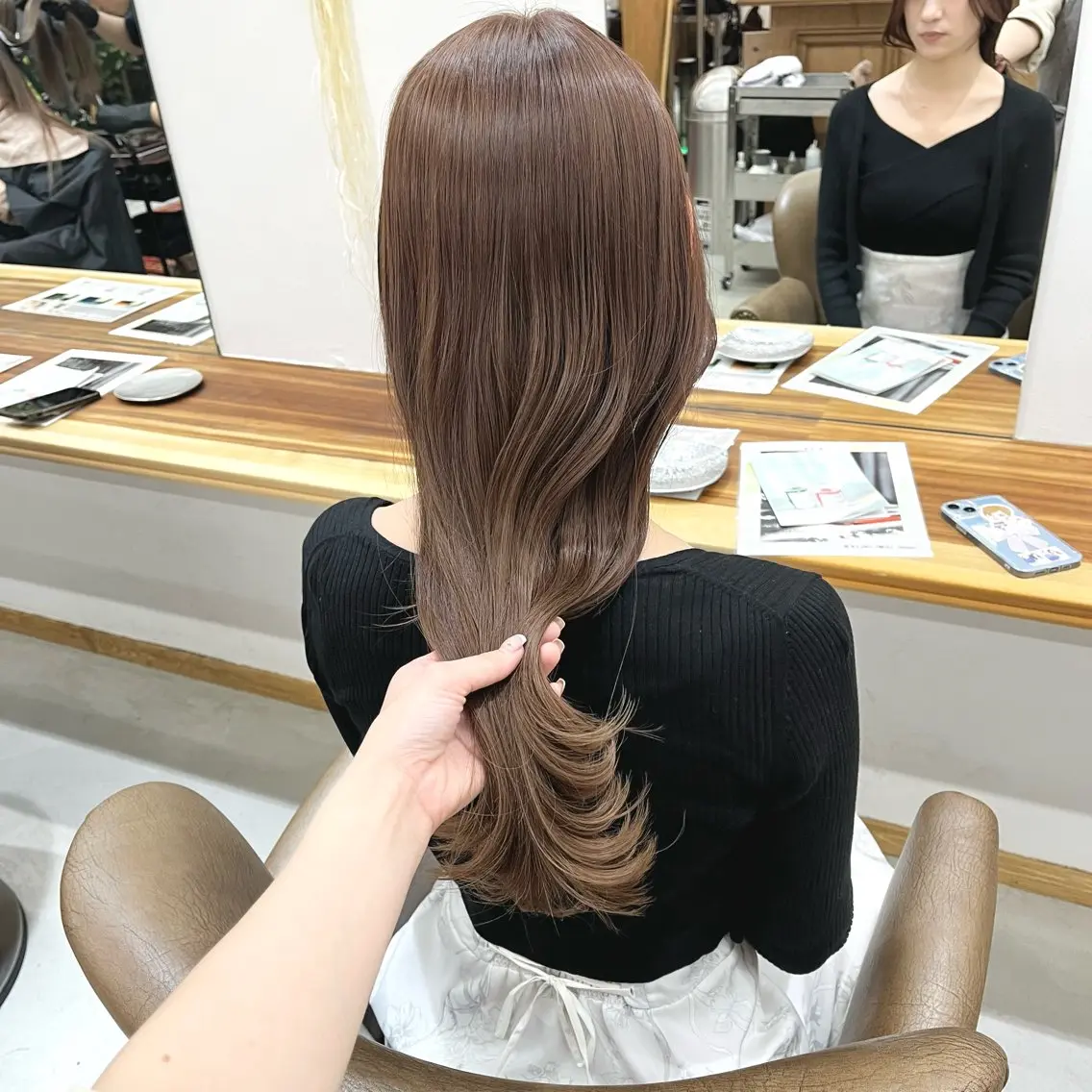 ロング カラー ヘアアレンジ ブリーチ ダブルカラー ブリーチなしカラー カット ヘアカラー トリートメント ena/ブリーチなし 透明感・レイヤー🎀のヘアスタイル