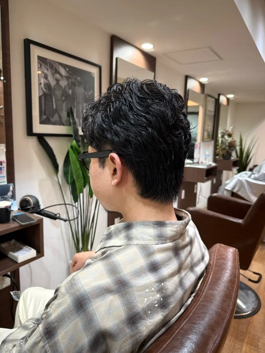 ショート パーマ メンズ モモ モデル様募集のヘアスタイル