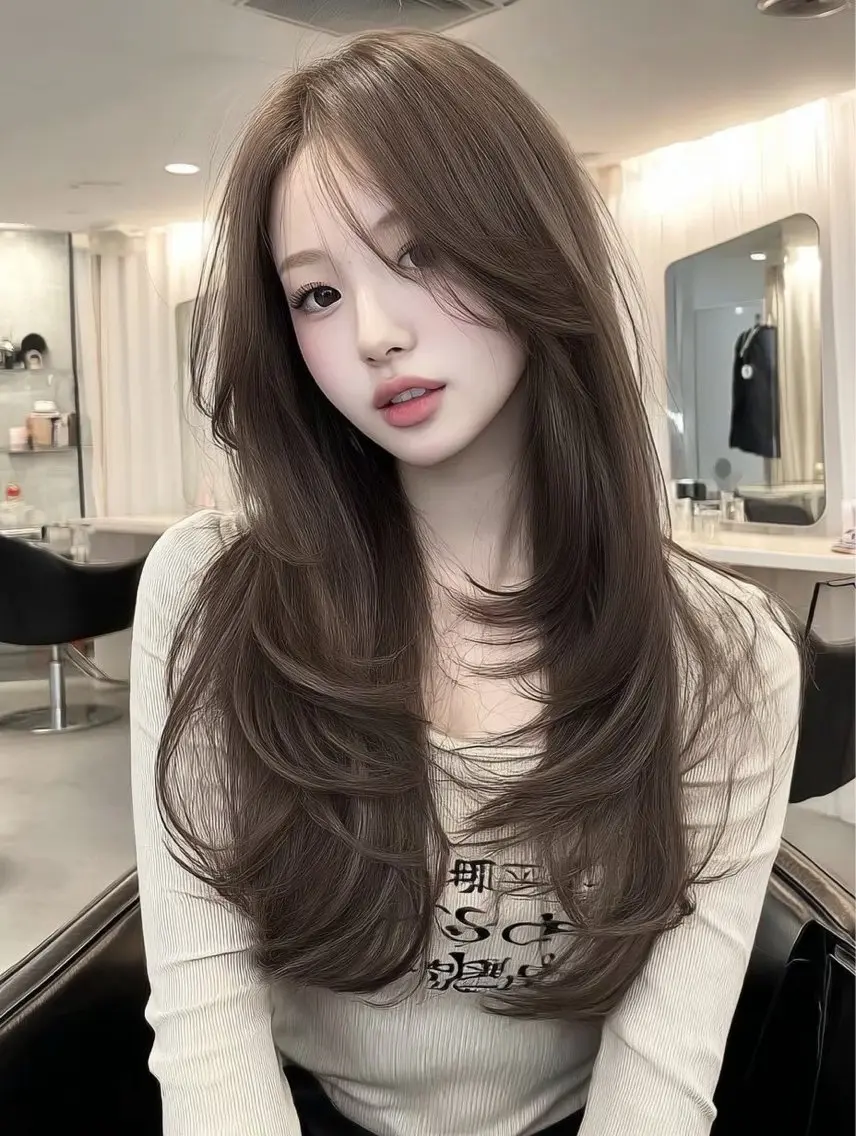 ロング 韓国ヘア┊︎レイヤー カット┊︎藤松美紗のヘアスタイル