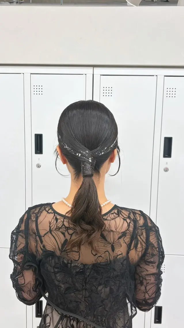 セミロング ヘアアレンジ ヘアセット エクステ🫧艶カラー ┊︎momoha横浜のヘアスタイル