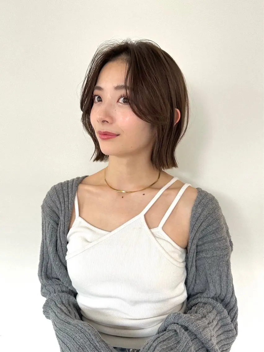 ショート ボブレイヤー ボブ レイヤーカット メンズ特化 刈り上げない/金井のヘアスタイル