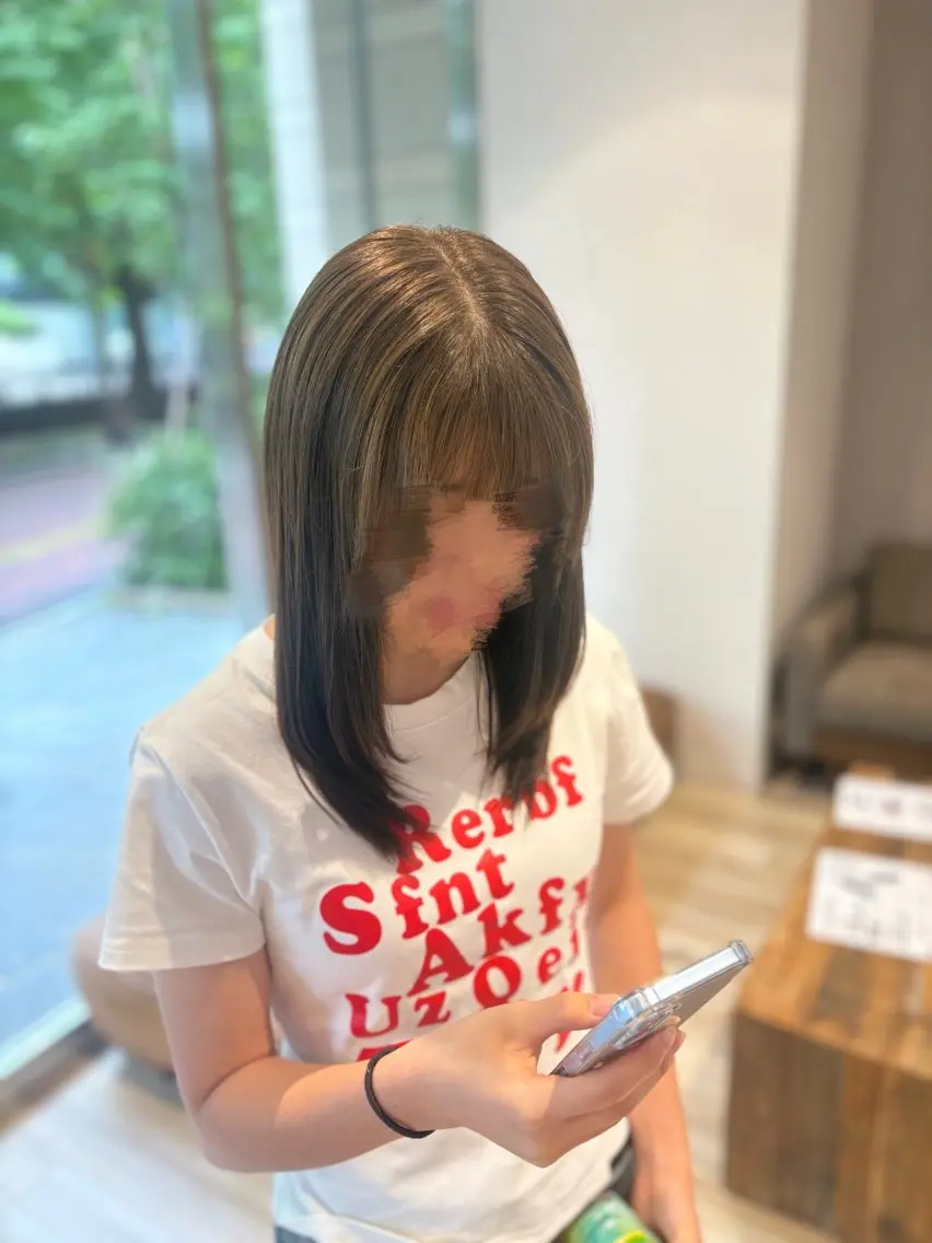 ミディアム カラー ヘアカラー トリートメント 透明感カラー/ 髪質改善/な ご みのヘアスタイル