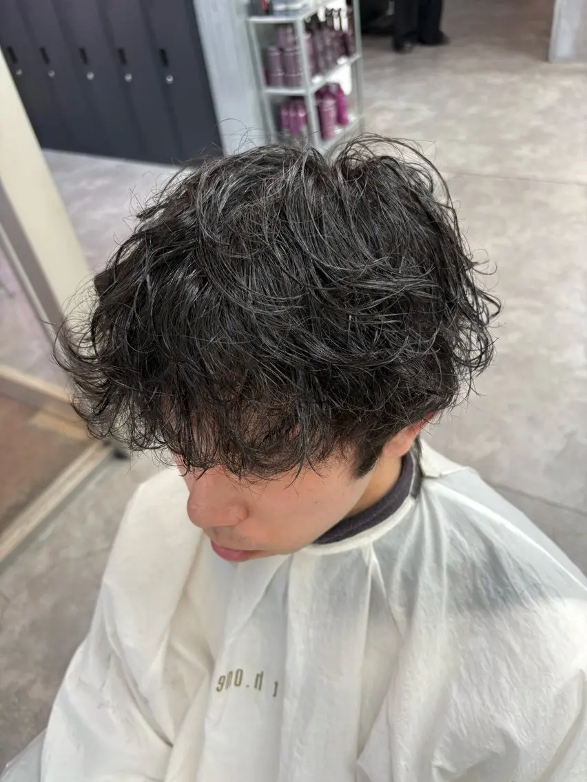 ミディアム カラー パーマ メンズ カット ヘアセット 🔥最強メンズ特化/ パーマの達人🔥風見のヘアスタイル