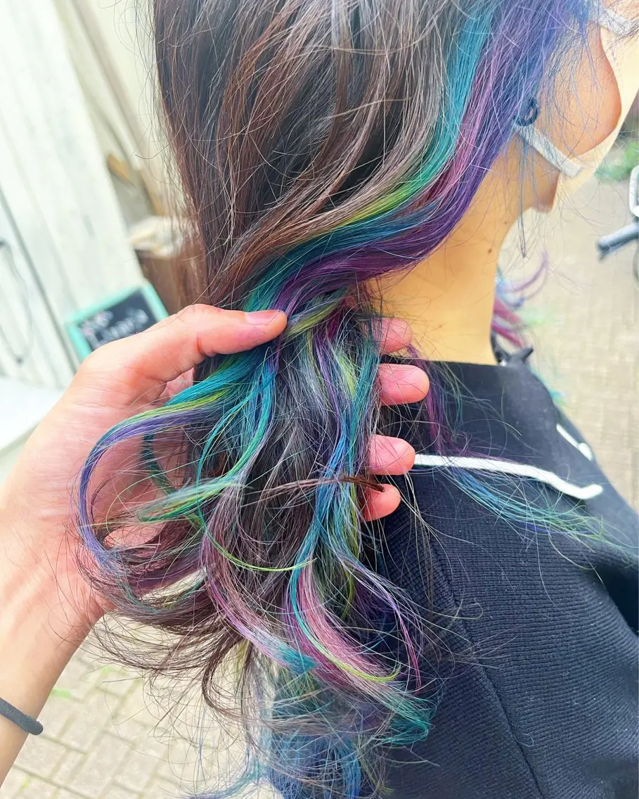 セミロング カラー ユニコーンカラー カット ヘアカラー トリートメント 原宿サロン代表 デザインカラー伊藤卓のヘアスタイル