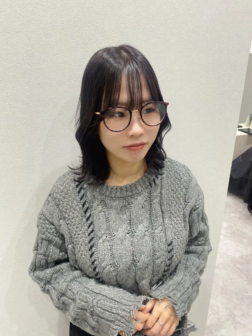ミディアム カラー ヘアアレンジ 透明感カラー ヘアカラー ボブ /ニュアンス/ satomi🧸💖のヘアスタイル