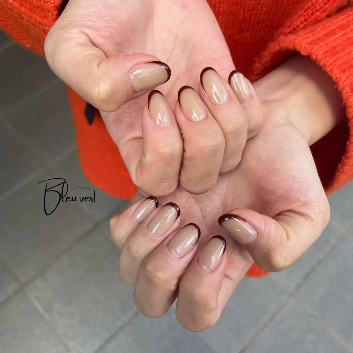ネイル フレンチネイル Nailsalon Bleu vertのネイルデザイン