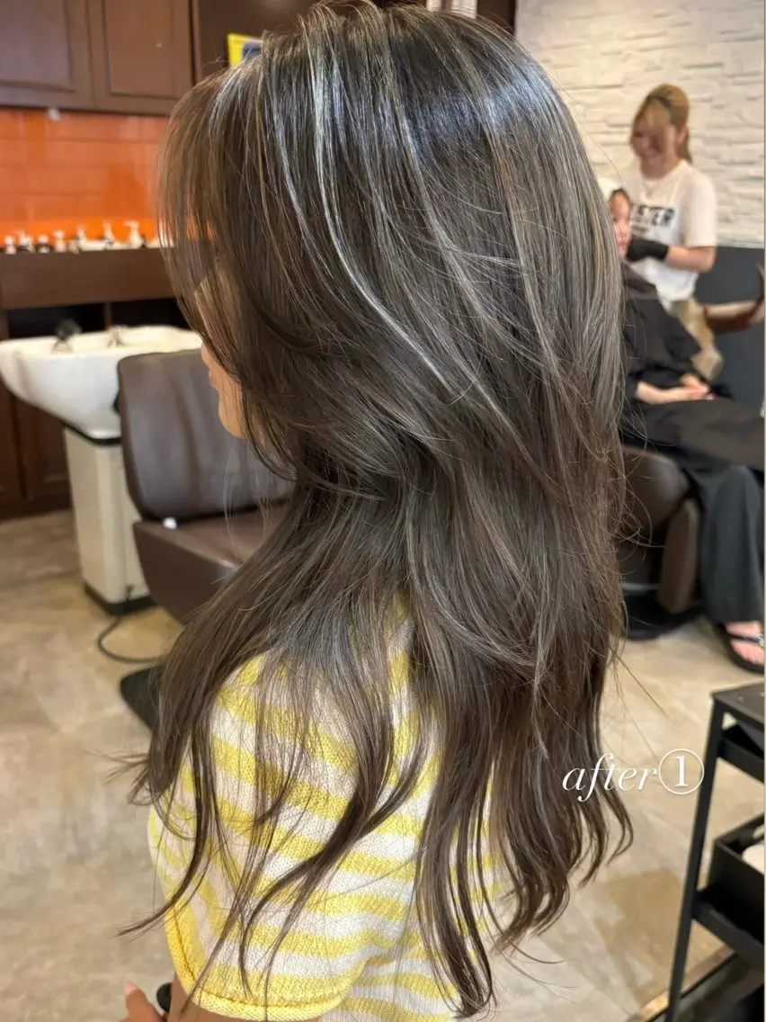 ミディアム 🌺海外風ハイライト 🌺カマタ　アンナのヘアスタイル