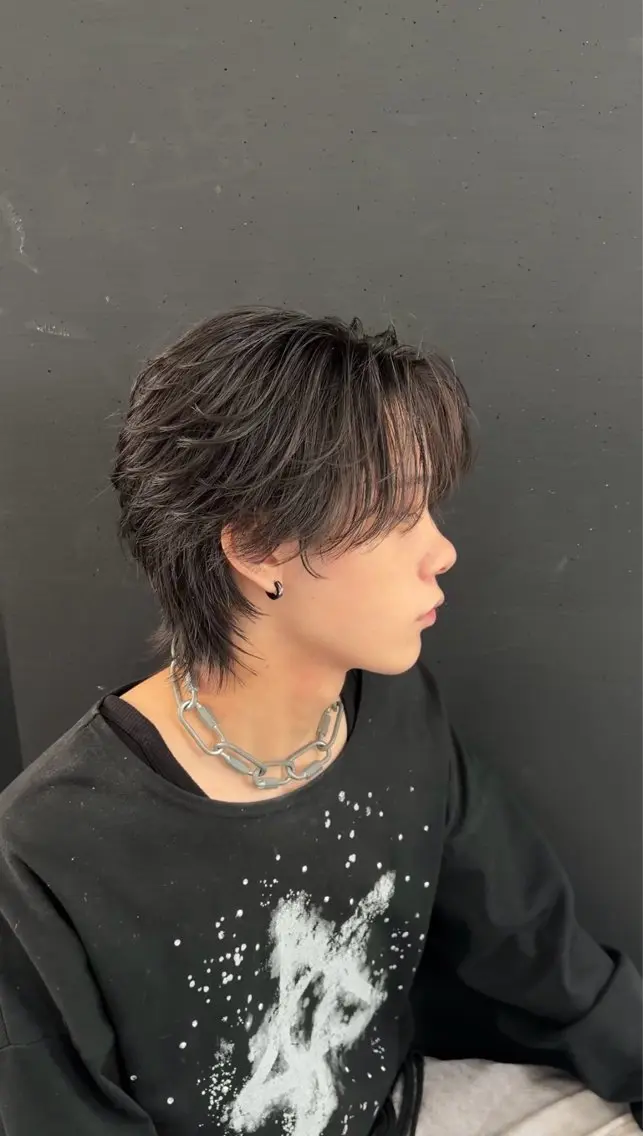 メンズ フェザーパーマ メンズパーマ 佐々木 輝のヘアスタイル