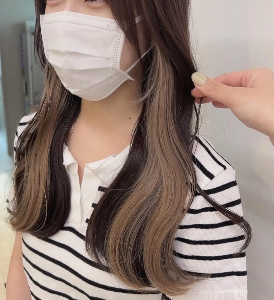 セミロング カラー ヘアカラー トリートメント ヘッドスパ ヘアセット 🥞ベージュ系カラー 【すずきりほ】🥞のヘアスタイル