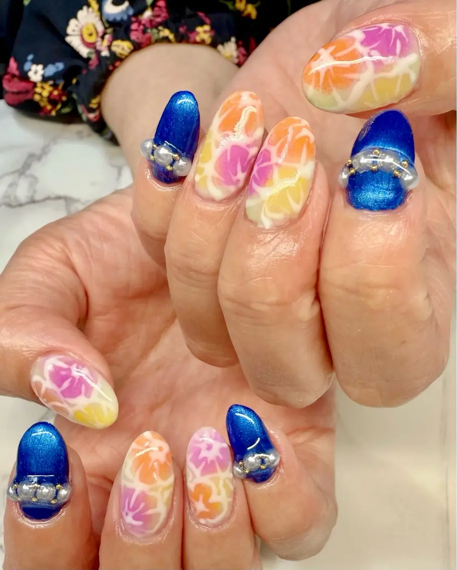 ネイル アニマル柄 アートネイル チークネイル フレンチネイル 氷ネイル・うるうるネイル Mai’s nailのネイルデザイン
