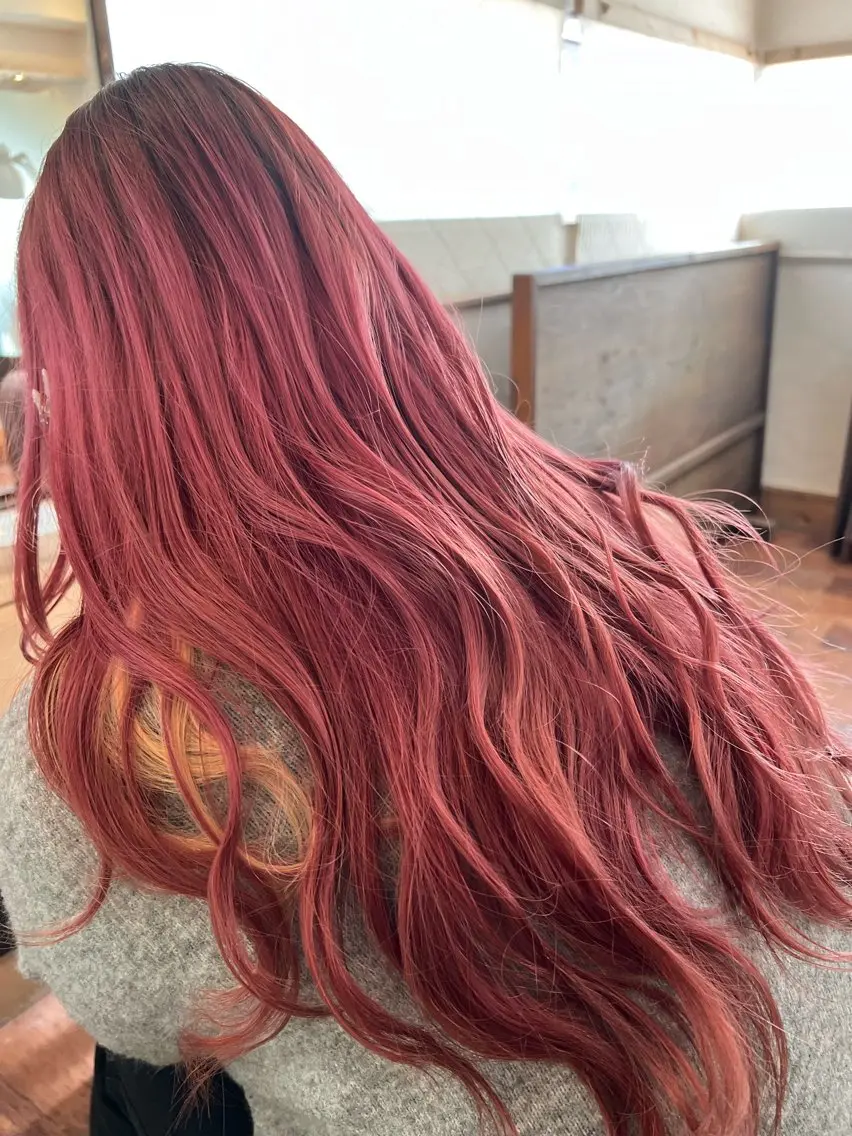 カラー ピンクカラー 田中 愛音のヘアスタイル