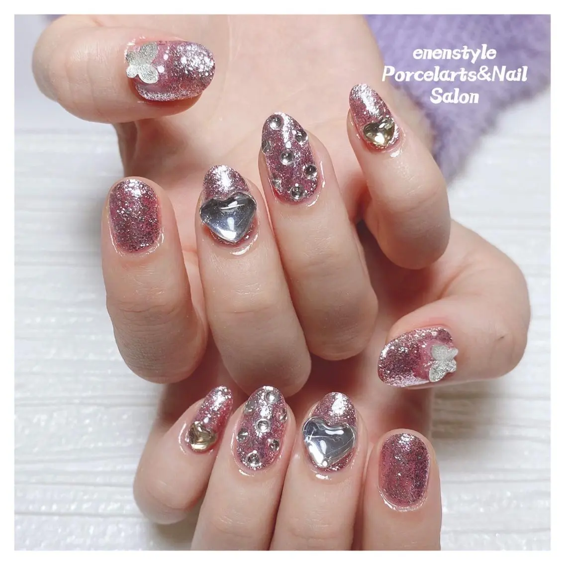 ミディアム ネイル 🐾enen style 🐾のネイルデザイン