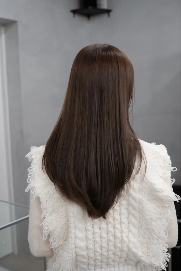 ロング 酸性ストレート カット ヘアカラー 縮毛矯正 navile GINZAのヘアスタイル