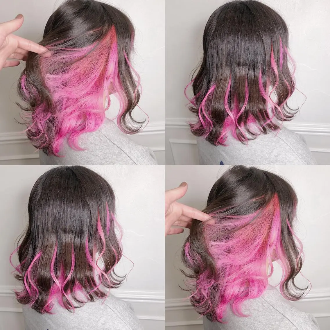セミロング カラー ヘアアレンジ メンズ キッズ ピンクカラー カット ヘアカラー トリートメント ヘアセット 💟Chloe原宿店 🩶ハイトーンのヘアスタイル