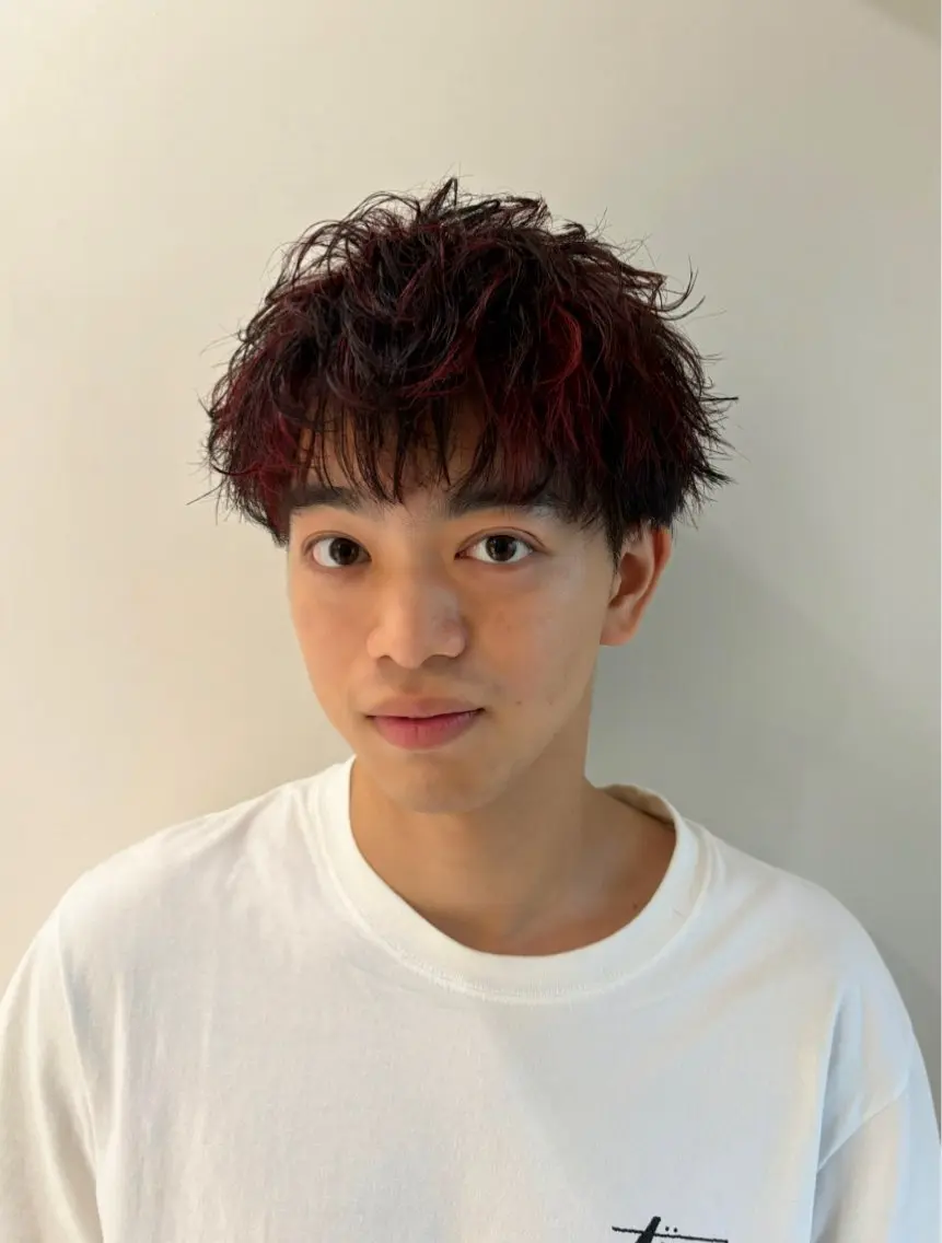 ショート カラー パーマ メンズ [渋谷美容師] 玲弥のヘアスタイル