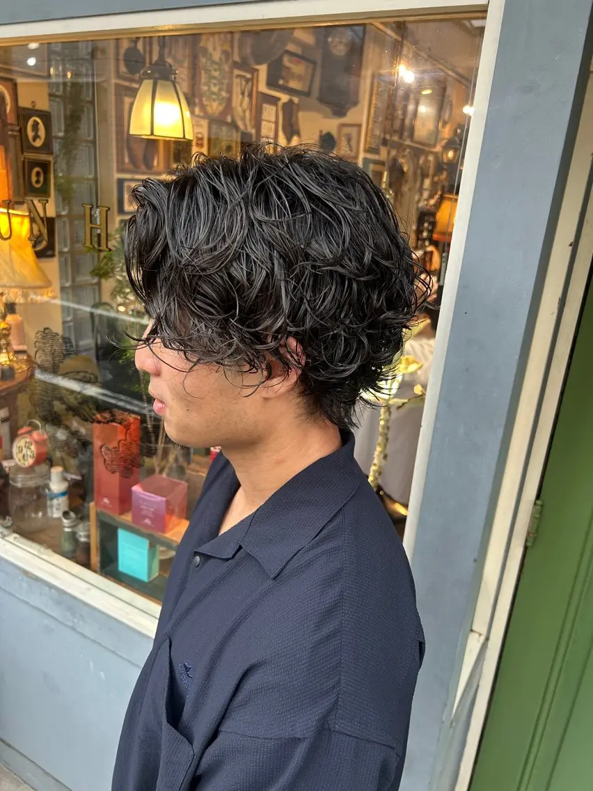ショート パーマ メンズ メンズパーマ カット パーマ 清水千優/パーマ/ メンズパーマのヘアスタイル