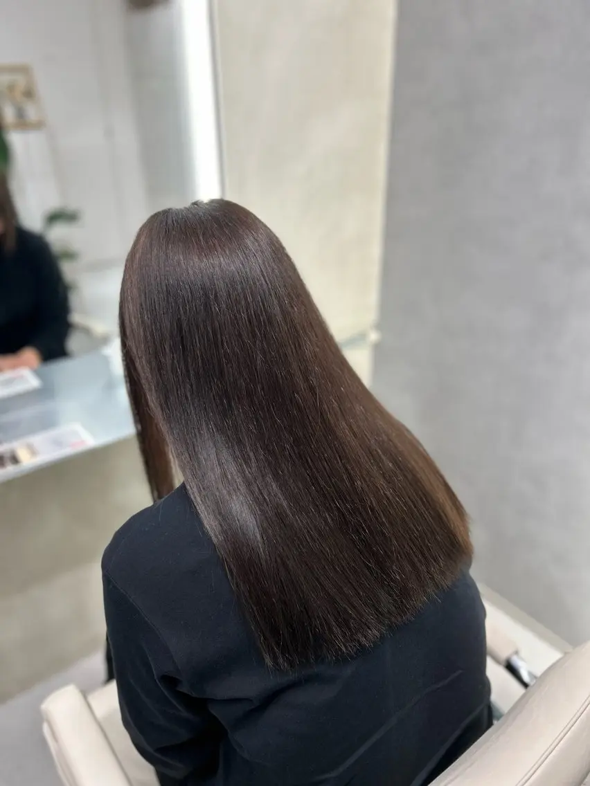 セミロング カット ヘアカラー トリートメント 阿倍野/髪質改善 /縮毛矯正/坪田幸広のヘアスタイル