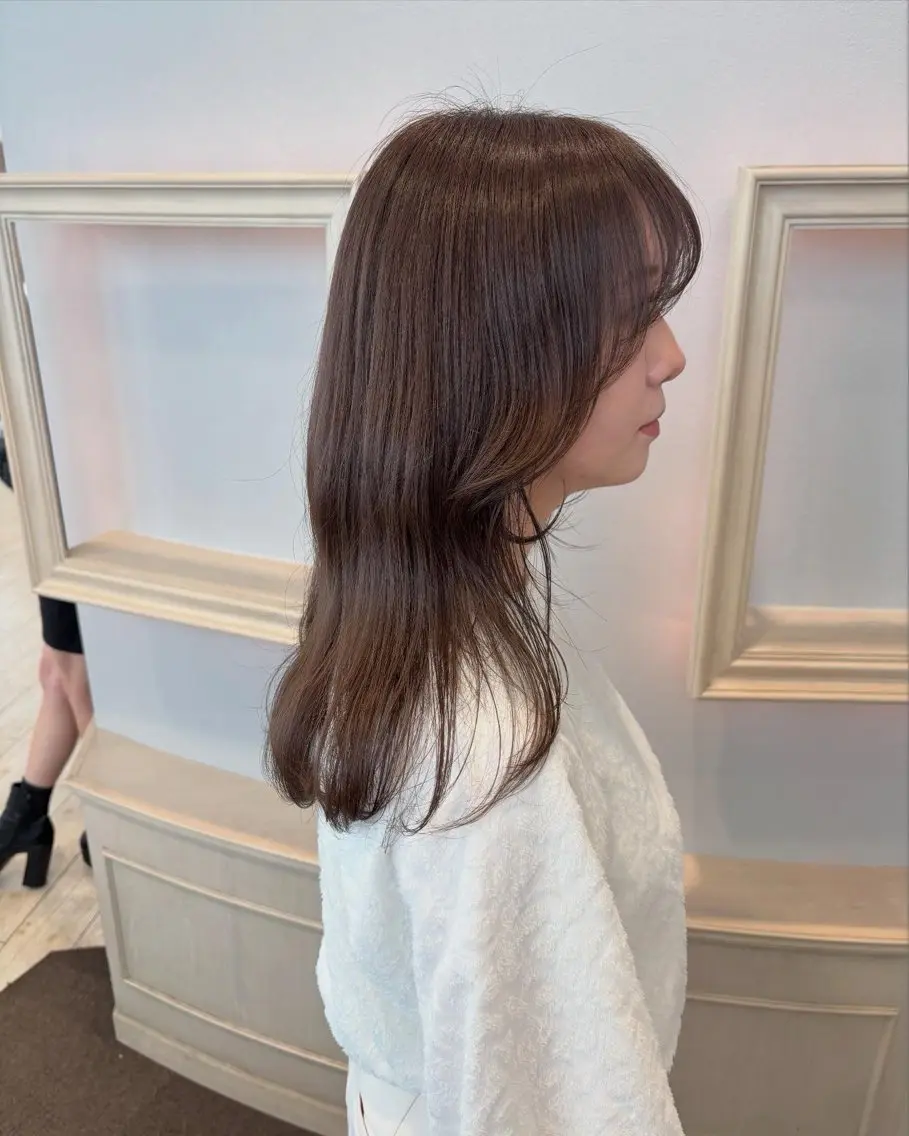 セミロング トリートメント カット ヘアカラー トリートメント サソウ ユリエ🥥のヘアスタイル