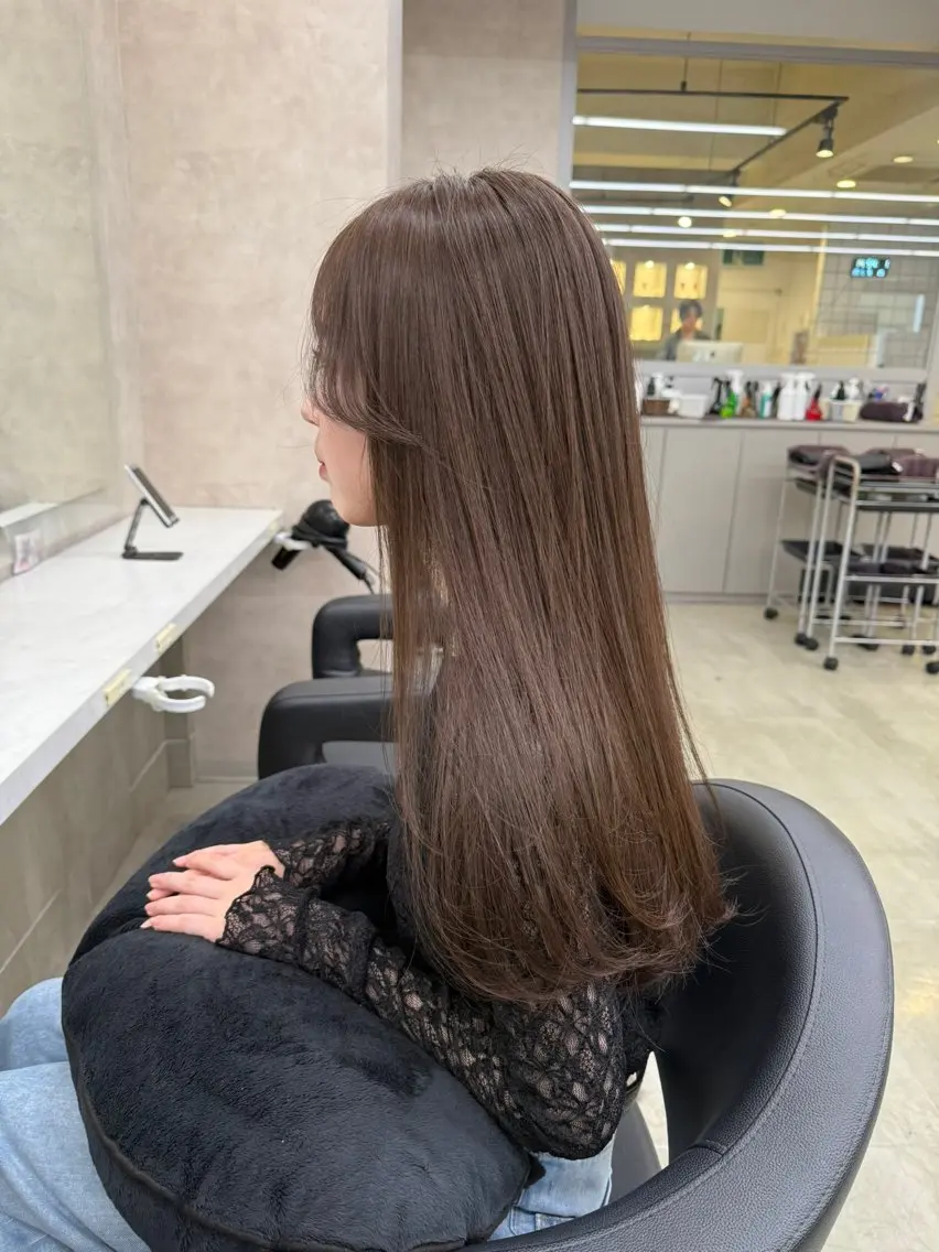 ロング カラー パーマ ヘアアレンジ メンズ キッズ 上品＆韓国風 🥀海心🥀のヘアスタイル