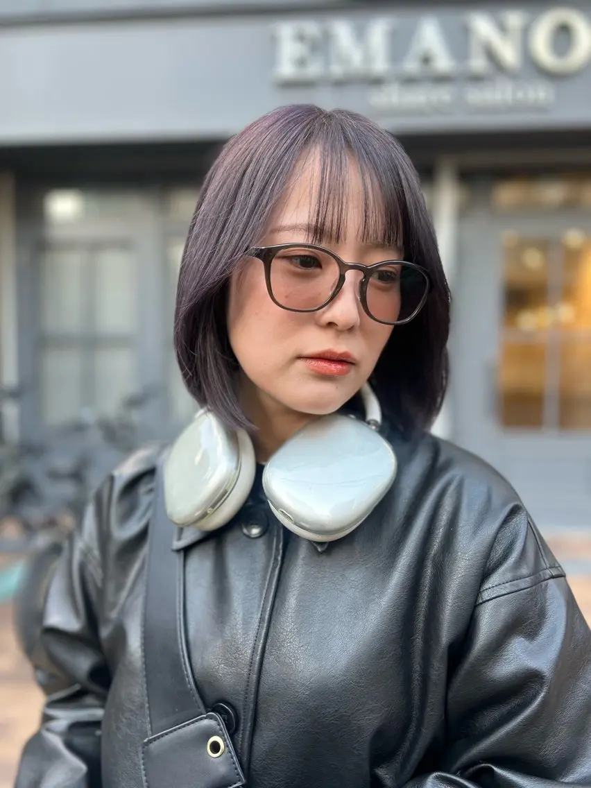 ミディアム カラー 堤 麻衣子のヘアスタイル