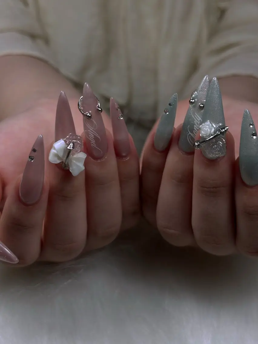 ネイル キラキラネイル 韓国ネイル マグネットネイル 夏ネイル ワンホンネイル ハンドネイル Sully Nail Labのネイルデザイン