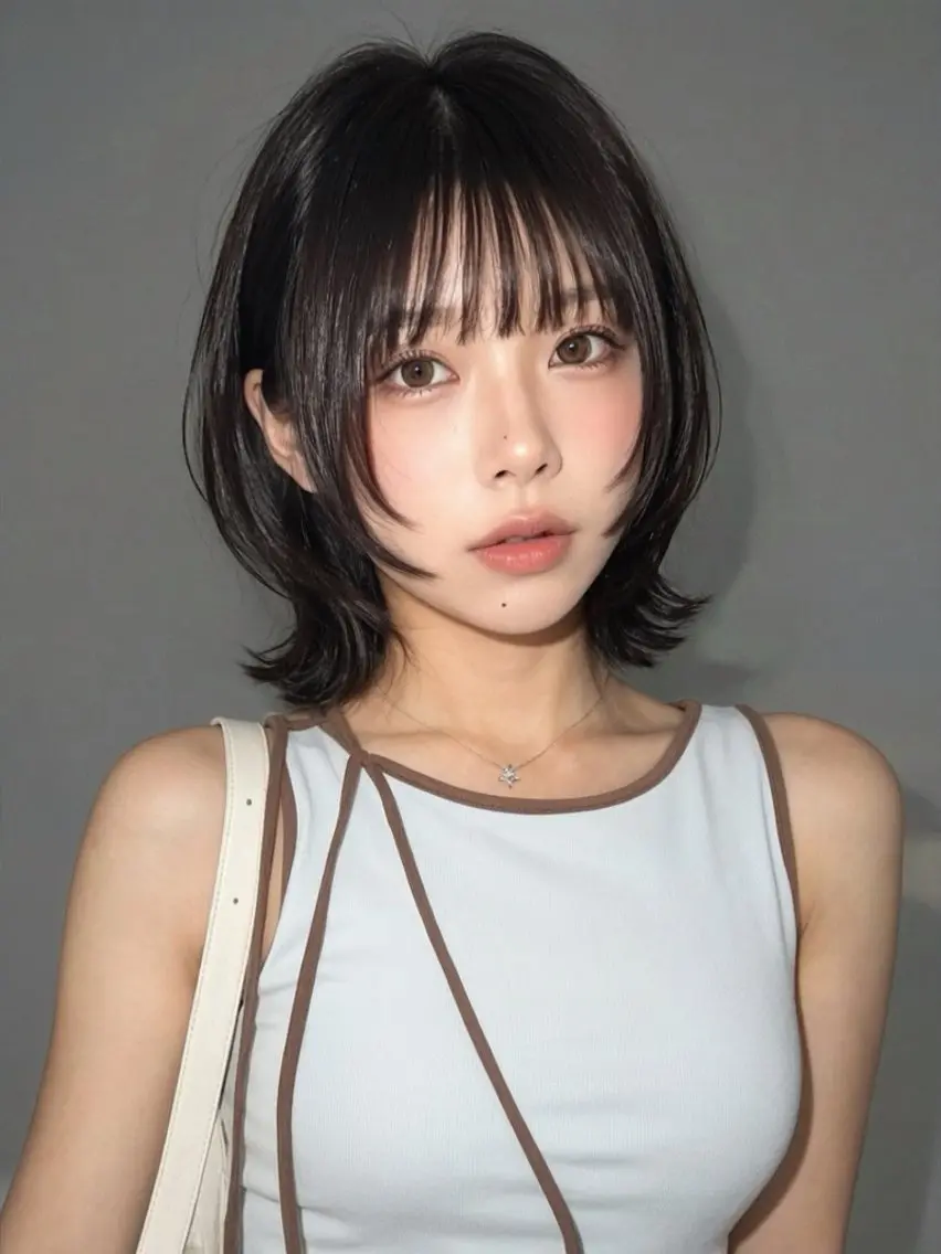ミディアム ボブ/ミルクティー KOUGAのヘアスタイル