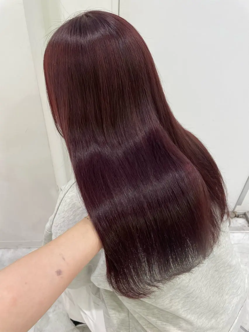 ロング ヘアアレンジ カット 縮毛矯正 ヘッドスパ 🤍渋谷の赤髪 トップ/らいる🤍のヘアスタイル
