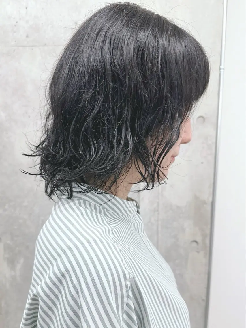 ミディアム パーマ ボブ/ゆるふわ ボブパーマ/とういのヘアスタイル