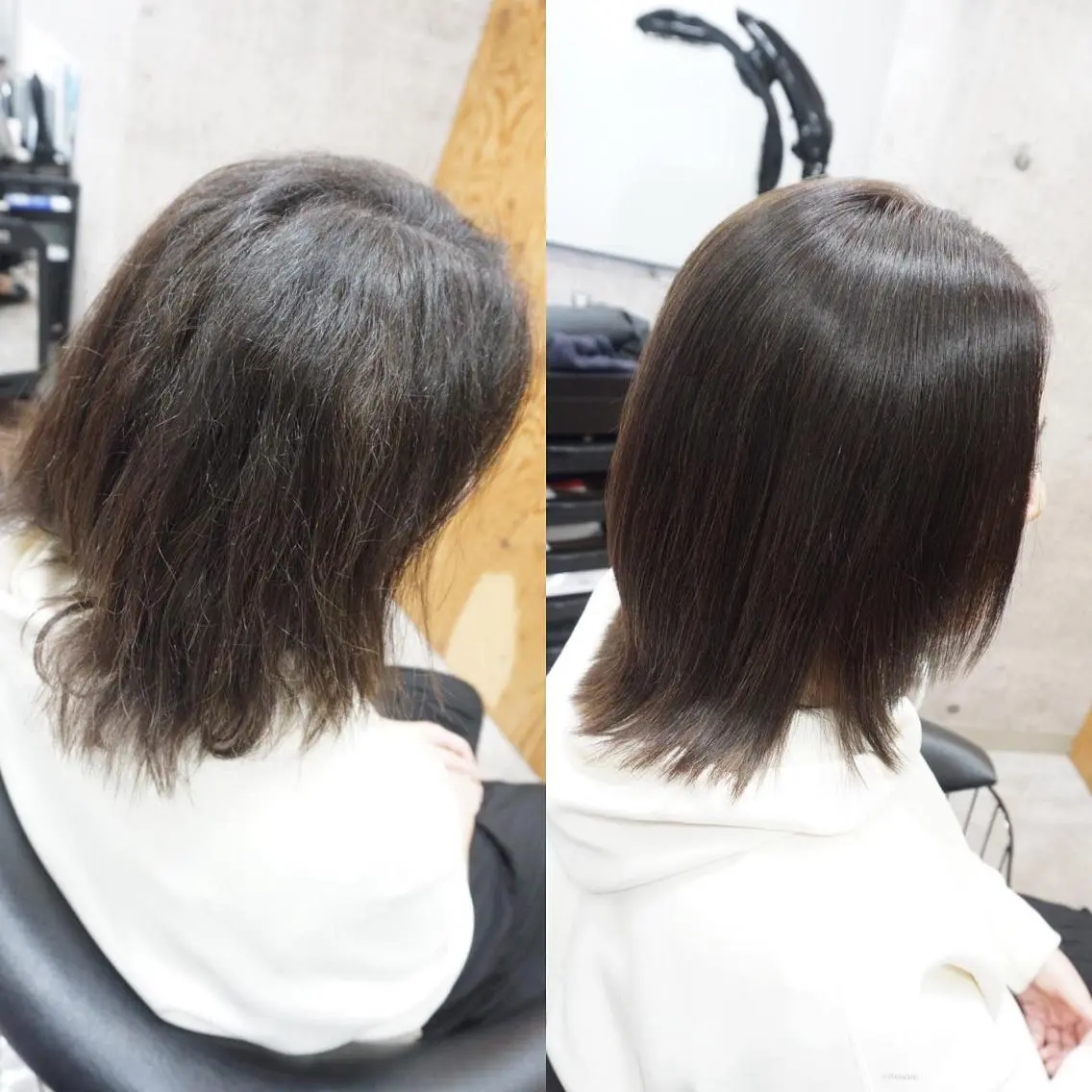 【✨アホ毛やふくらみ、パサパサ感を解消♪✨】高保湿表面ハーフ縮毛矯正＋カット＋パワーディクト3STEPトリートメントの写真