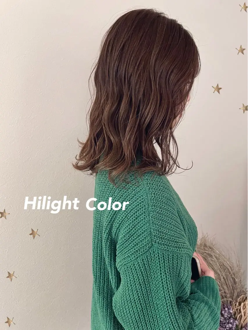 ミディアム カラー カット ヘアカラー 市川 千夏のヘアスタイル