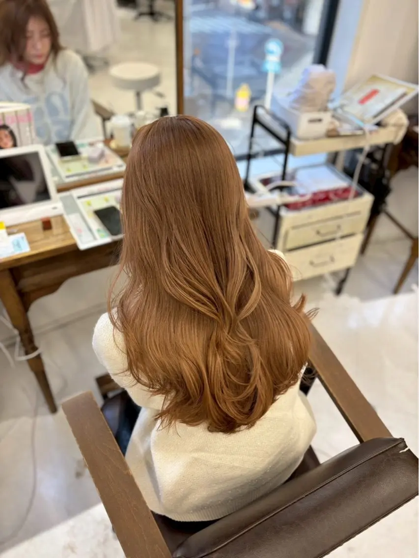 【王道可愛い】🥨ミルクティーベージュ(ブリーチあり)にしたい方限定🥨+カット💇♀️の写真