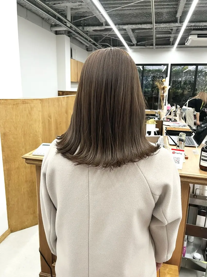 ミディアム カラー ヘアアレンジ ブリーチ ダブルカラー ブリーチなしカラー ena/ブリーチなし 透明感・レイヤー🎀のヘアスタイル