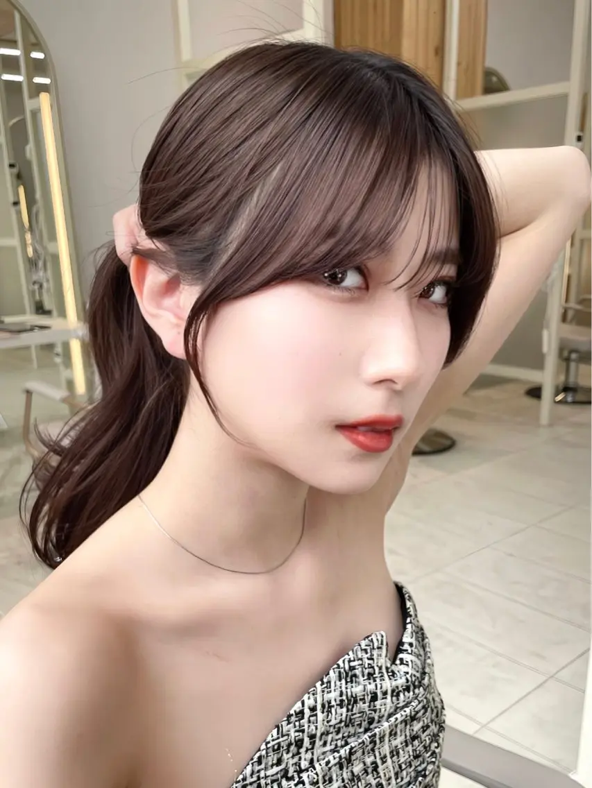 ロング カラー ベージュカラー くびれヘア 顔周りカット 韓国風ヘア レイヤーカット 🇰🇷韓国風くびれ ヘア🇰🇷中村優大のヘアスタイル