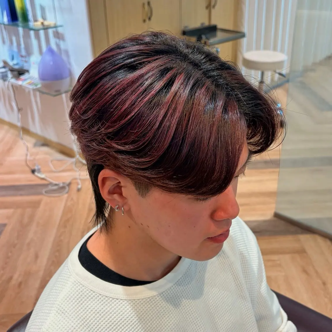 カラー メンズ センターパート メンズウルフカット ウルフカット カット ヘアカラー Yamada Ami🪐のヘアスタイル
