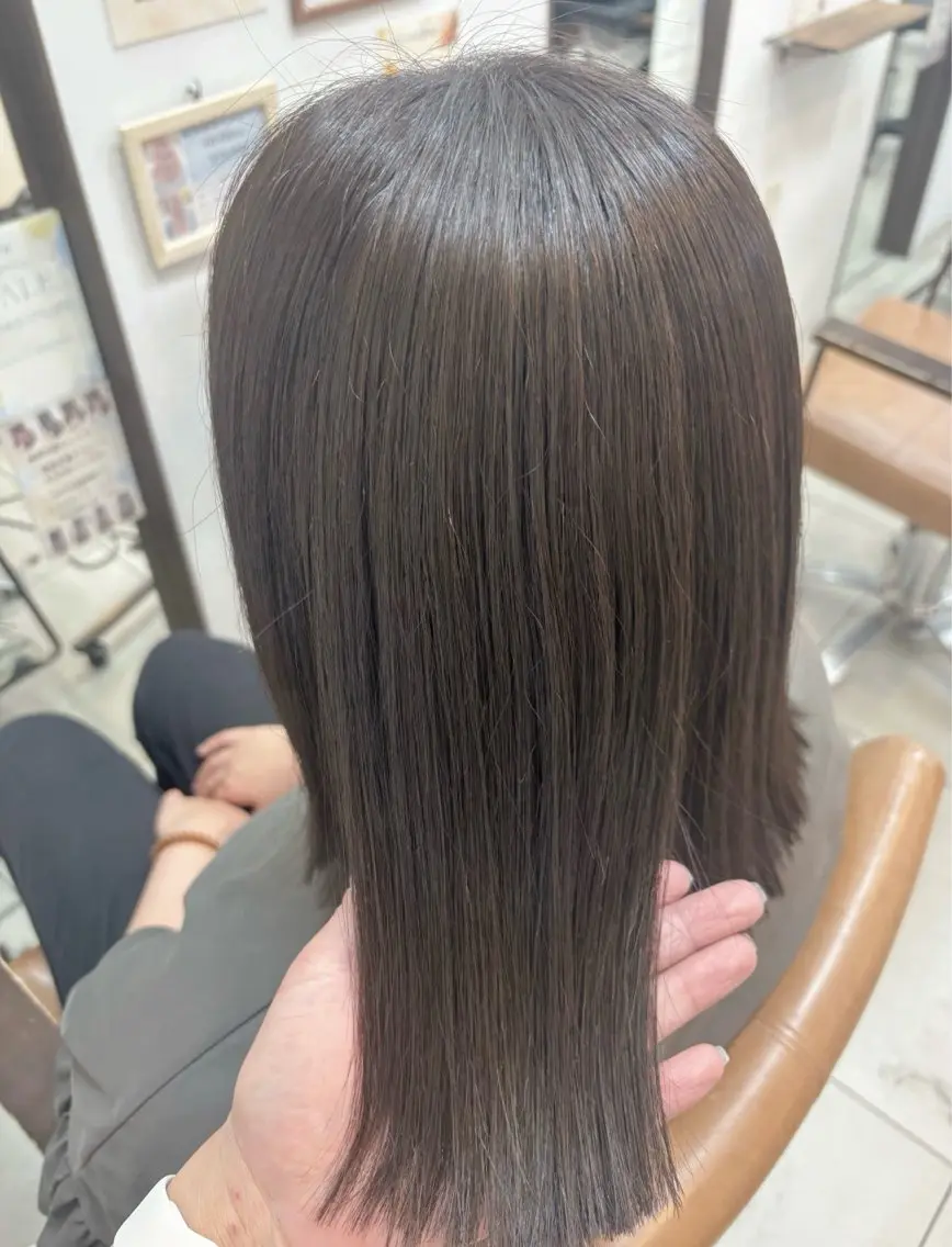ミディアム カラー シルバー 髪質改善 カット ヘアカラー 頭皮×髪質改善 透明感カラー💎中村のヘアスタイル