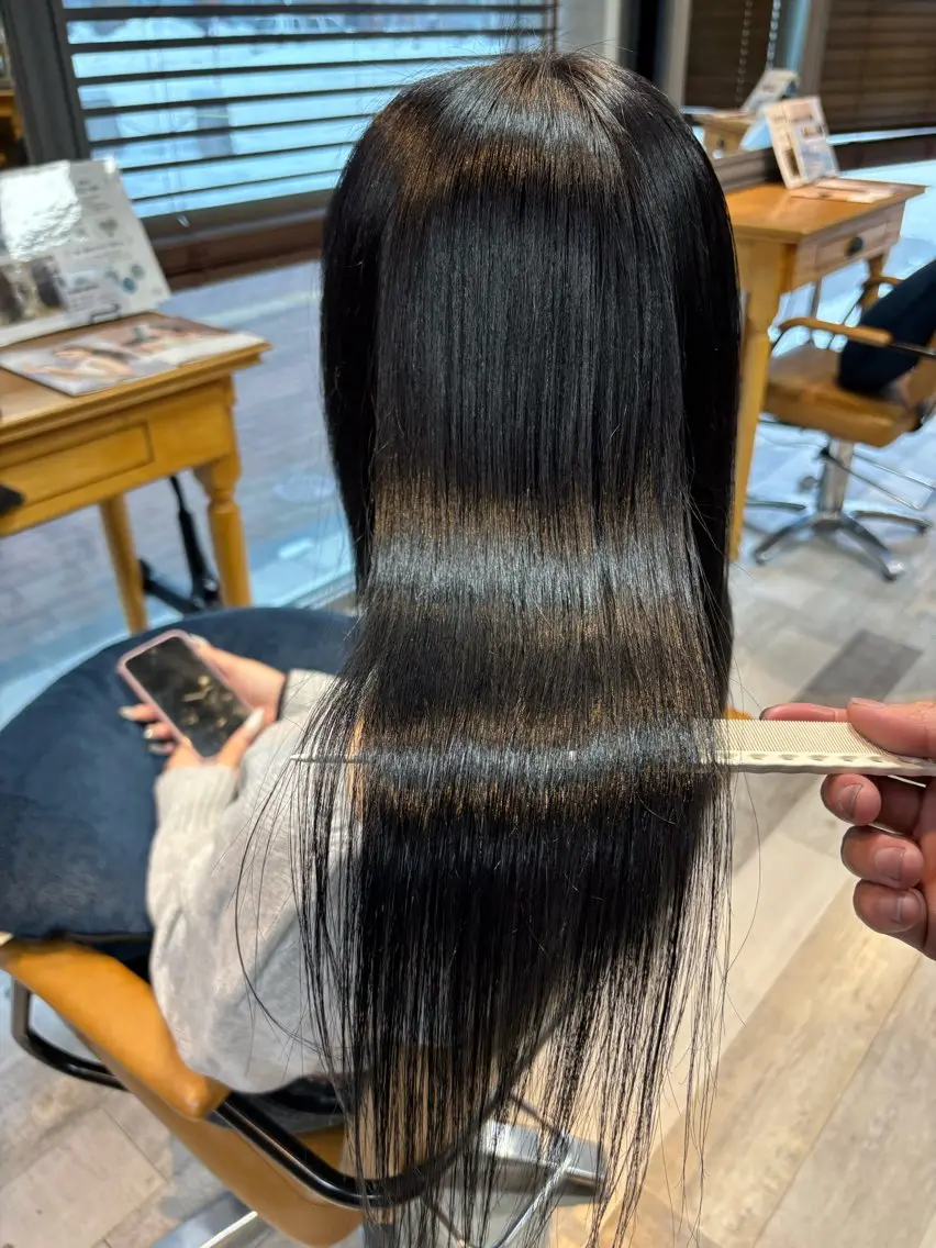 ロング カラー 黒髪 ブルーカラー ブルーブラック ヘアカラー 艶カラー✨ RYUNOSUKEのヘアスタイル