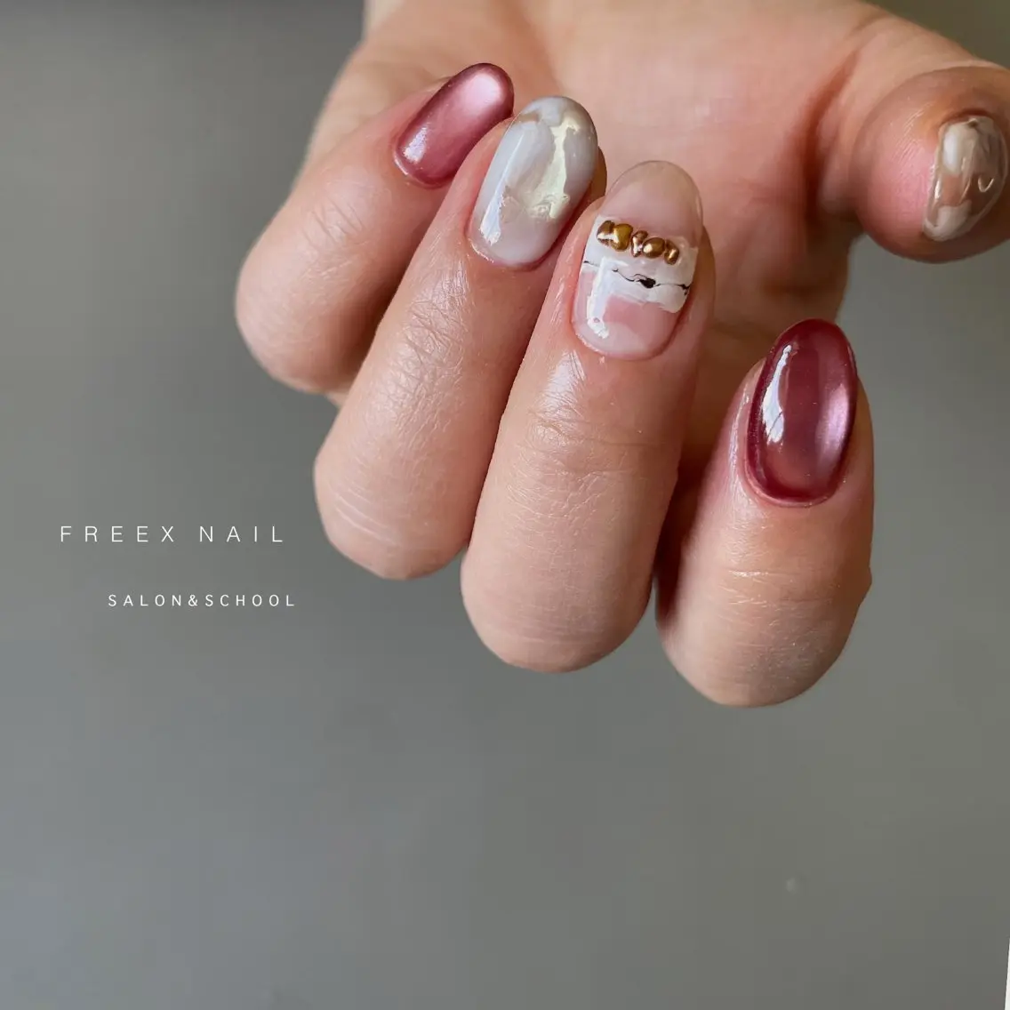 ネイル マグネットネイル ハンドネイル ハンドケア freex nail /ニュアンス/個性派のネイルデザイン